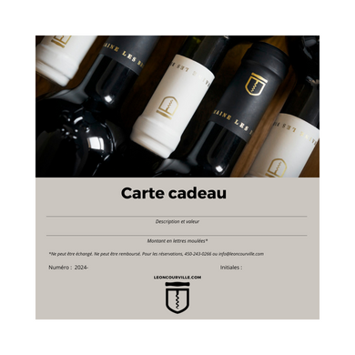 Carte cadeau... Le parfait cadeau - 50 $